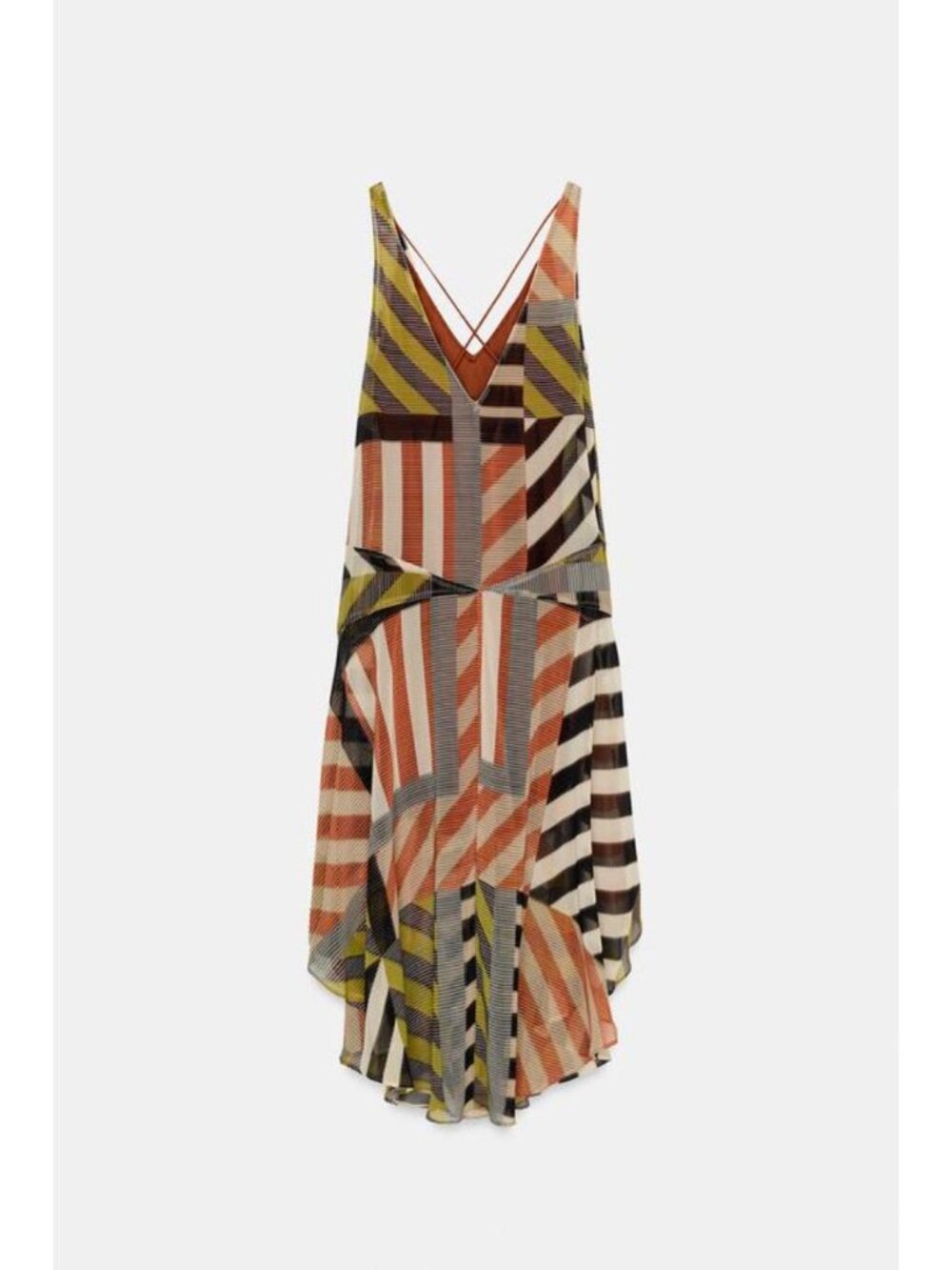 ZARA PATCHWORK PRINT DRESS - Picture 8 of 9